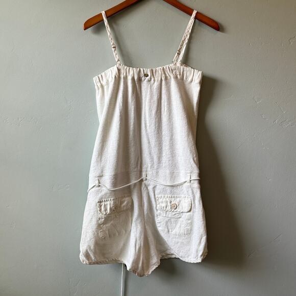y2k NWT Juicy Couture White Terry Cloth Button Front Romper - Picture 2 of 6